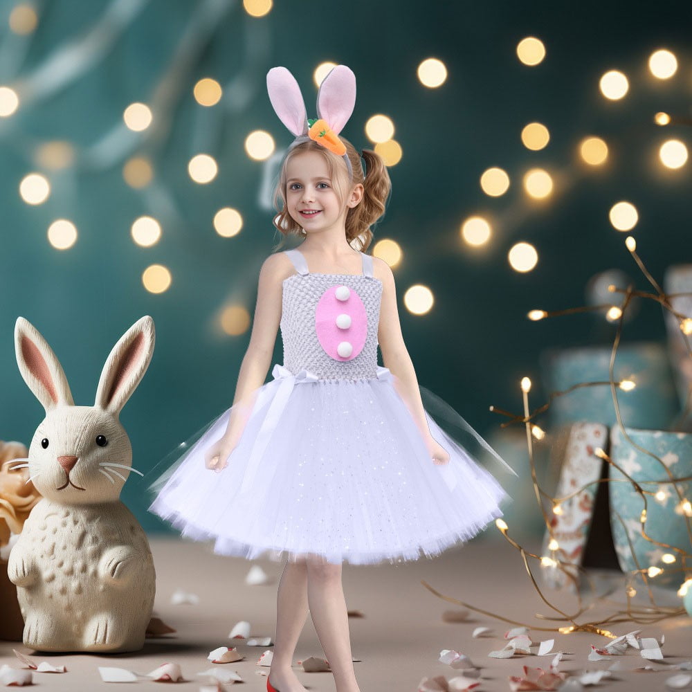strapless open back dress Bunessa Frenchie Princess Dress – Cute Bunny Print Summer Outfit for Dogs