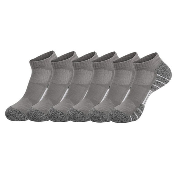 Riecok 3 Pairs Mens Crew Socks Thick Thermal Non Slip Grip Ankle Socks Low Cut Stretched Breathable Athletic Socks for Travel Hiking and Running