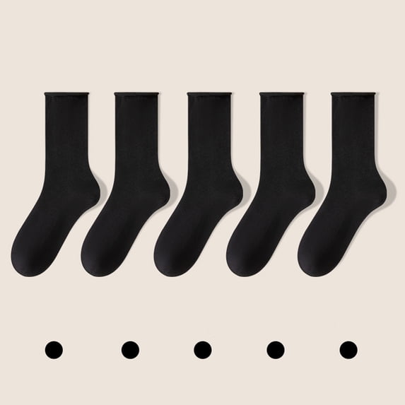 Riecok 5 Pairs Cotton Socks for Women Lightweight Cushioned Crew Socks Mid Calf Stretched Breathable Soft Cozy Socks for Travel Hiking and Running
