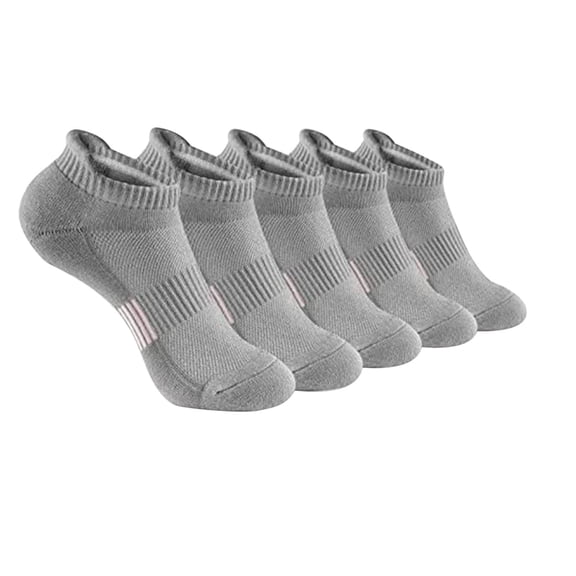 Riecok 5 Pairs Womens Crew Socks Thick Thermal Cushioned Ankle Socks Short Low Cut Stretched Breathable Athletic Socks for Travel Hiking and Running