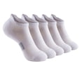 thumbnail image 1 of Riecok 5 Pairs Womens Crew Socks Thick Thermal Cushioned Ankle Socks Short Low Cut Stretched Breathable Athletic Socks for Travel Hiking and Running, 1 of 3