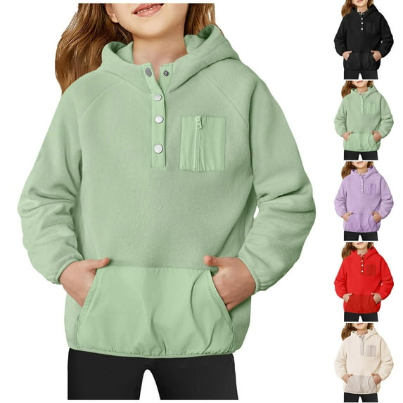 Riecok Toddler Girls Hoodies 4t Long Sleeve With Pockets Crewneck Fashion Hoodie Oversized Comfy Kids Warm Winter Hoodies Pullover Hooded Sweatshirt Beige 5 T