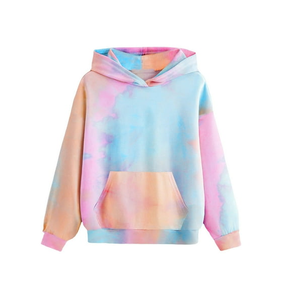 Riecok Youth Hooded Sweatshirt Girls Long Sleeve With Pockets Round Neck Fashion Hoodie Casual All-Match Kids Warm Winter Hoodies Pullover Hooded Sweatshirt Pink 4 T