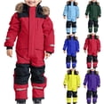 thumbnail image 1 of Riecok Kids Winter Overalls with Jacket Insulated Ski Suit Waterproof Outdoor Zip Overalls Warm Winter Fashion Comfy Casual Gift for Girls Boys Green 110, 1 of 8