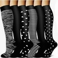 thumbnail image 1 of Riecok 6 Pairs Compression Socks for Women Lightweight Cushioned Crew Socks Knee High Stretched Winter Warm Socks for Cold Weather, 1 of 1