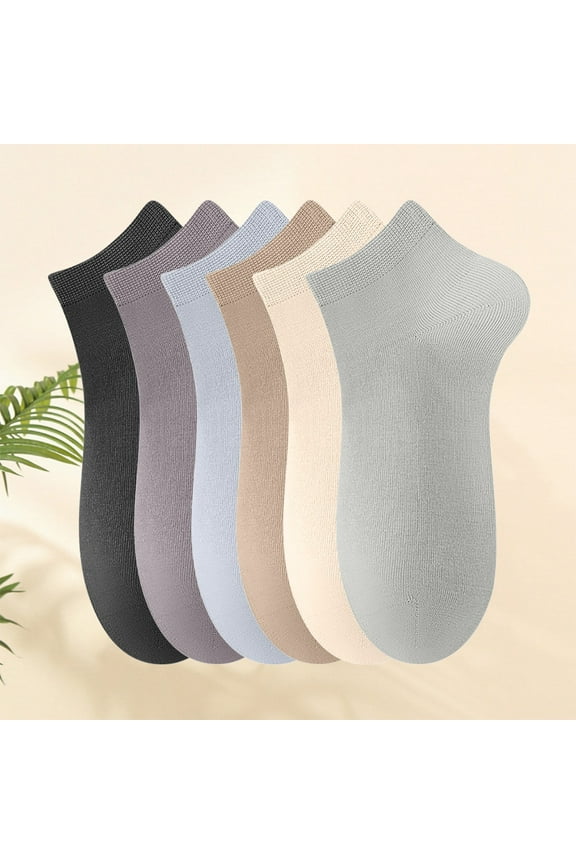 6 Pairs Cotton Socks for Women Cushioned Crew Ankle Socks Low Cut Stretched Breathable Soft Cozy Socks for Travel Hiking and Running