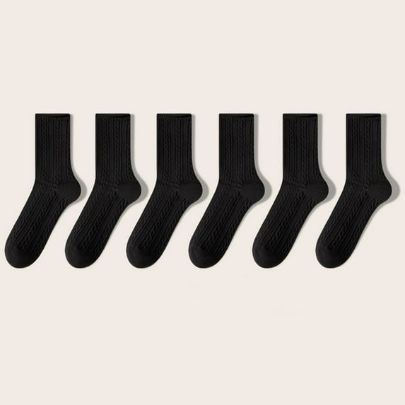 Riecok 6 Pairs Cotton Socks for Women Lightweight Cushioned Crew Socks Mid Calf Stretched Soft Comfortable Socks for Travel Hiking and Running