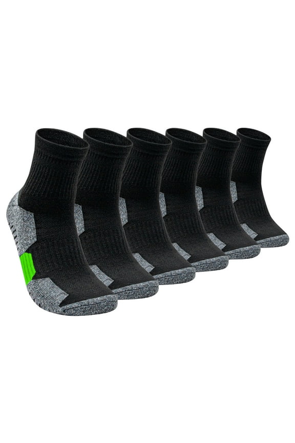 6 Pairs Hiking Socks Moisture Wicking Lightweight Cushioned Crew Socks Mid Calf Stretched Breathable Soft Comfortable Socks for Travel and Running