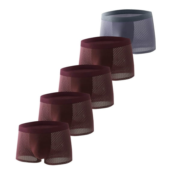 Riecok Athletic Mens Briefs Underwear Mid-Rise Stretch Breathable Soft Comfortable Tagless Plat Brifes 5PC Gray XXL