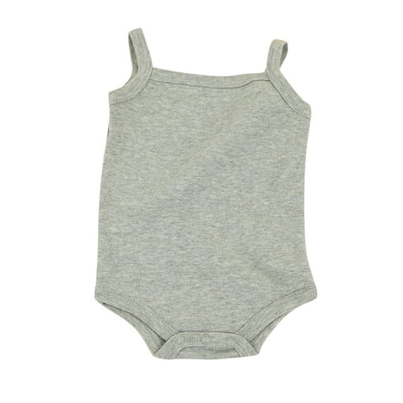 Riecok Baby Infant Toddler Ribbed Sleeveless Bodysuit Jumpsuit Unisex Solid Color Summer Suspender 0-24 Months Gray 3 M