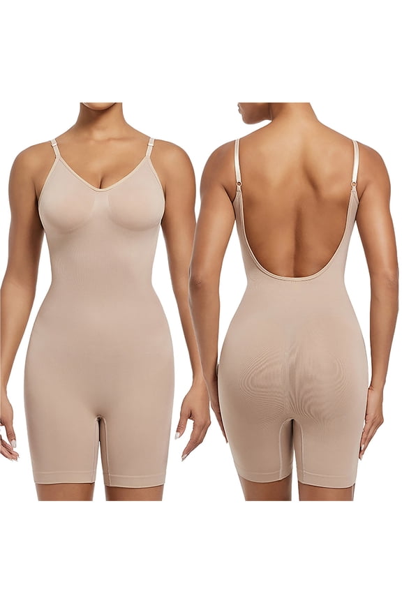 Backless Bodysuit Shapewear for Women Seamless Stretchy Sleeveless Jumpsuits Solid Workout Yoga Shapewear