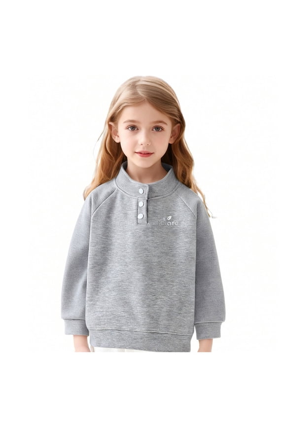 Basic Shirts for Girls Collared Solid Button up Blouse Long Sleeve Lightweight Dressy Pullover Tops