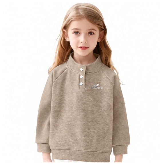 Riecok Basic Shirts for Girls Collared Solid Button up Blouse Long Sleeve Lightweight Dressy Pullover Tops