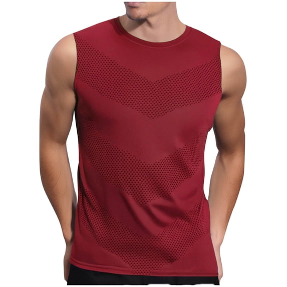 Riecok Basic Tank Tops for Men Summer Crewneck Sleeveless Cami Shirt Solid Lightweight Tops Workout Clothes