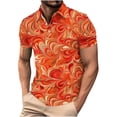 thumbnail image 1 of Riecok Beach Shirts for Men Graphic Short Sleeve Pullover Hawali Printed Mesh Button Down Tee Shirts Collared Vacation Tops, 1 of 5