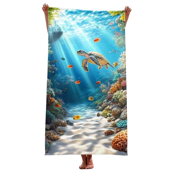 Riecok Beach Towel Pool Towel, Microfiber,Quick Dry Summer Super Lightweight Colorful Bath Multicolor Free Size