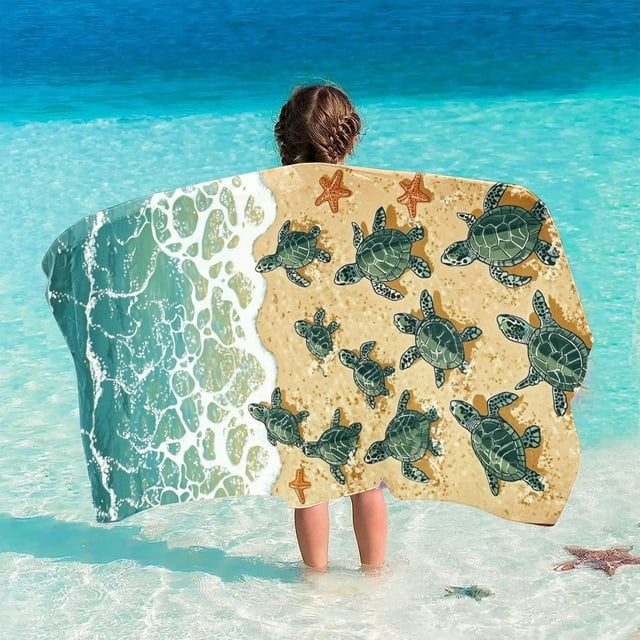 Riecok Beach Towels 2025 New beach Summer Oversized Microfiber Beach Towel bath towels Super Absorbent Fast Drying Beach Towel (150x75CM)