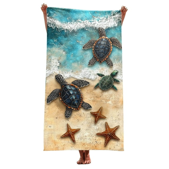 Riecok Beach Towels Beach Summer Oversized Microfiber Beach Towel Bath Towels Multicolor