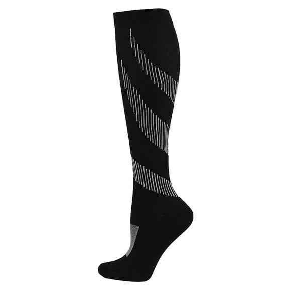 Riecok Black Soccer Socks Men Lightweight Cushioned Crew Socks Knee High Stretched Breathable Winter Warm Socks for Cold Weather