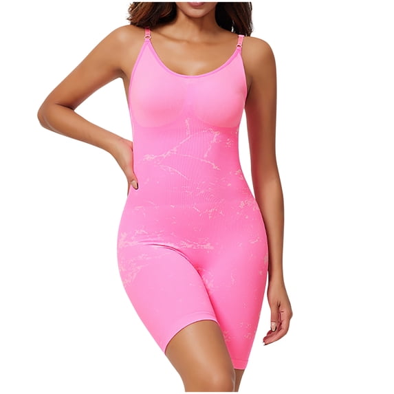 Riecok Bodysuit Romper for Women Plus Size Stretchy Adjustable Strap Sleeveless Jumpsuits Butt Liftings Workout Shapewear