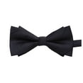 thumbnail image 1 of Riecok Bow Ties for Men Solid Color Double Fold Business Formal Men Bowtie Party Wedding Tie Black Free Size, 1 of 2