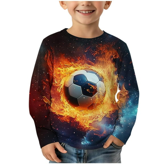 Riecok Boy Hoodies Pullover Long Sleeve Crew Neck Casual Loose Hoodie Comfy Prints Lightfleece Lined Tops Trendy Clothes Hoodie Sweatshirt Older Children Pullover Black 3 T