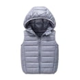 thumbnail image 1 of Riecok Boys Girls Quilted Vest Zip up Sleeveless Jackets Solid Lightweight Hooded Waistcoat Soft Cozy Outerwear, 1 of 7