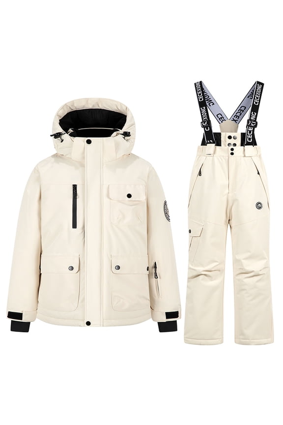 Boys Girls Snowsuits Waterproof Windproof Jackets and Snow Bib Pants Winter Outdoor Overalls Snowboarding Ski Outfits