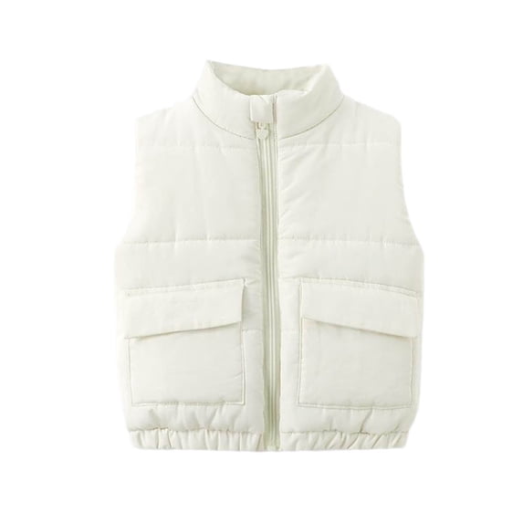 Riecok Boys Girls Winter Vest Zip up Sleeveless Jackets Quilted Thick Waistcoat Lightweight Warm Outerwear with Pockets