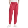 thumbnail image 1 of Riecok Boys Jogger Sweatpants Waisted Drawstring with Pockets Solid Color Casual Trackpants Wine 7 Years, 1 of 4