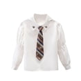 thumbnail image 1 of Riecok Boys School Uniform Shirts Lapel Collared Solid Button up Blouse Long Sleeve Basic Dressy Dress Tops, 1 of 7