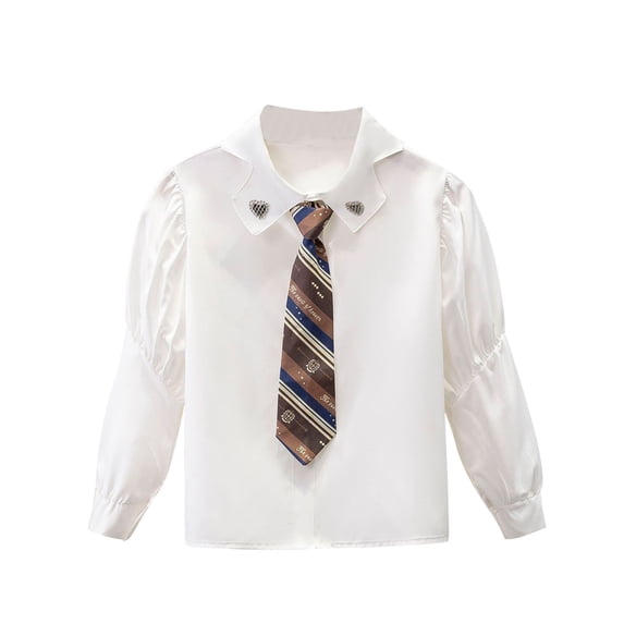 Riecok Boys School Uniform Shirts Lapel Collared Solid Button up Blouse Long Sleeve Basic Dressy Dress Tops