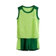 thumbnail image 1 of Riecok Boys Sports Tracksuit Quick Drying Tank Tops Shorts Mesh 2 Piece Short Sets Football Training Uniform, 1 of 8