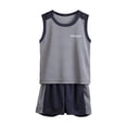 thumbnail image 1 of Riecok Boys Sports Tracksuit Quick Drying Tank Tops Shorts Mesh 2 Piece Short Sets Football Training Uniform, 1 of 8