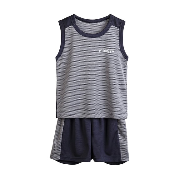 Riecok Boys Sports Tracksuit Quick Drying Tank Tops Shorts Mesh 2 Piece Short Sets Football Training Uniform