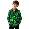 thumbnail image 1 of Riecok Boys St Patrick's Day Shirts Lapel Collared Graphic Print Button up Blouse Long Sleeve Holiday Dressy Tops, 1 of 8