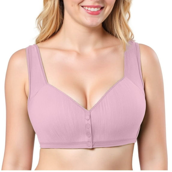Riecok Bras for Older Women Wireless Bras Full Coverage Support Push Up Bras Breathable Comfortable Bras