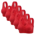 thumbnail image 1 of Riecok Bras for Women Plus Size 5 Pack Front Closure Wireless Bras with Support Push up Stretch Everyday Bras, 1 of 3