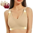 thumbnail image 1 of Riecok Bras for Women Push up Wireless Plus Size 3 Pack Seamless Anti Sagging Breasts Wireless Bras with Support Liftup Bras, 1 of 8