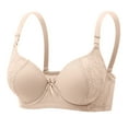thumbnail image 1 of Riecok Bras for Women Thin Back Smoothing Push up Underwire Soft Breathable Comfort Underwear Bras Khaki XL, 1 of 4