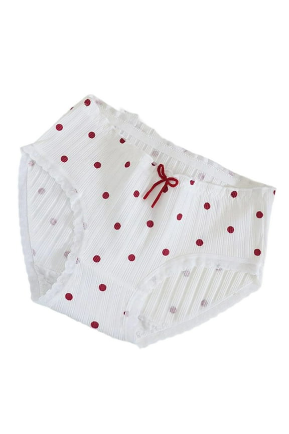 Briefs for Women High Waist Stretch Plus Size Breathable Full Front Back Coverage Underwear White M