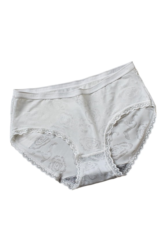 Briefs for Women Plus Size High Waist Stretch Solid Breathable Full Front Back Coverage Underwear Gray XL