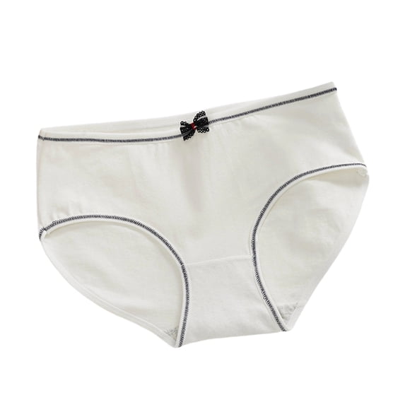 Riecok Briefs for Women Plus Size High Waist Stretch Solid Breathable Soft Comfortable Briefs White M