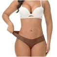 thumbnail image 1 of Riecok Briefs for Women Plus Size Stretch Plus Size Solid Breathable Soft Comfortable Briefs Khaki S, 1 of 6