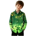 thumbnail image 1 of Riecok Button down Shirt Boys Long Sleeve St Patrick's Day Lapel Collared Graphic Print Blouse Holiday Casual Tops, 1 of 8