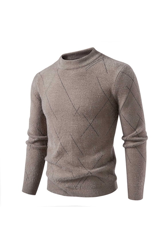 Cable Knit Sweaters for Men Crewneck Pullover Sweaters Solid Long Sleeve Tops Dressy Casual Blouses
