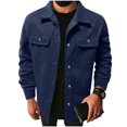 thumbnail image 1 of Riecok Cargo Jacket Men Long Sleeve Button down Coats Lapel Collar Jackets Casual Fall Outerwear with Pocket 3XL, 1 of 8