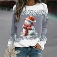 thumbnail image 1 of Riecok Christmas Fall Crewneck Hoodless Sweatshirt Womens Long Sleeves Crew Neck Winter Christmas Funny Graphic Comfy Loose Oversized Fashion Soft Tops Gray L, 1 of 3