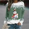 thumbnail image 1 of Riecok Christmas Fall Crewneck Hoodless Sweatshirt Womens Long Sleeves Crewneck Christmas Funny Graphic Comfy Loose Oversized Fashion Soft Pullover Hoodless Tops Green S, 1 of 3