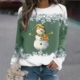 thumbnail image 1 of Riecok Christmas Oversized Sweatshirt for Women Long Sleeves Crewneck Wintertime Christmas Funny Graphic Comfortable Loose Soft Pullover Hoodless Tops Green S, 1 of 3